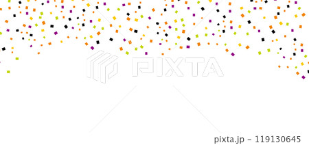 紙吹雪　カラフル　ハロウィンカラー　フレーム　背景	 119130645