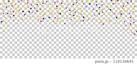 紙吹雪　カラフル　ハロウィンカラー　フレーム　背景	 119130645