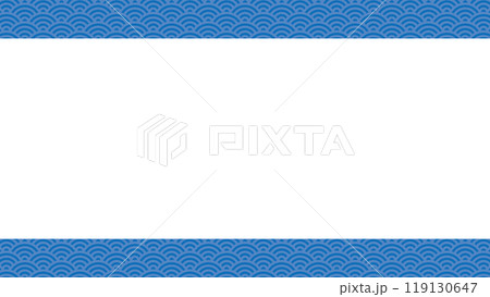 青海波 フレーム 青 ベクター 和風 波 青海波 フレーム 青 ベクター 和風 波 119130647