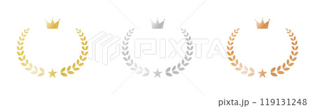 月桂冠　王冠　フレーム　金　銀　銅　ランキング　順位　一位　二位　三位	 119131248