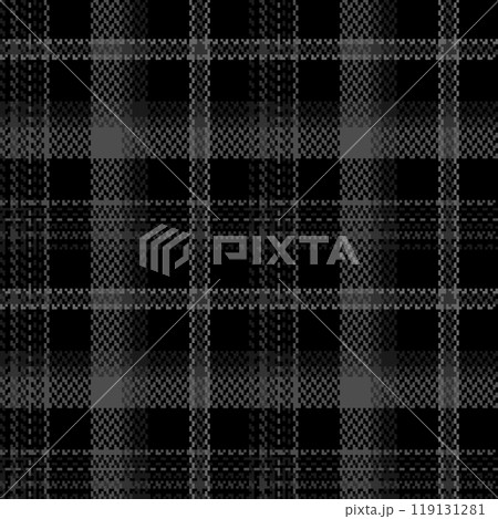 Black and white check plaid seamless vector pattern. 119131281
