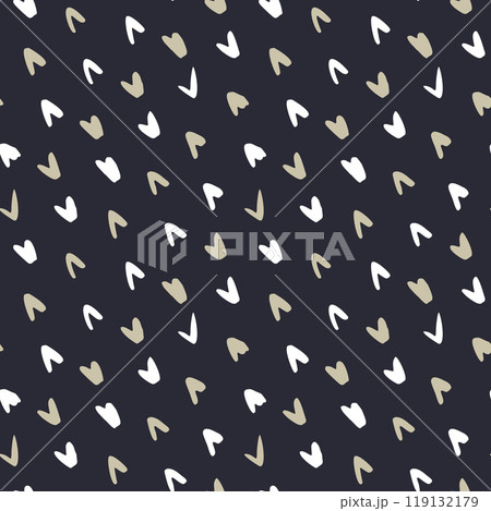 Monochrome dark blue and beige mudcloth seamless pattern with organic sketchy stripes 119132179