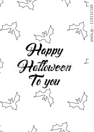 Card or poster with cute Halloween illustration with bats 119132180