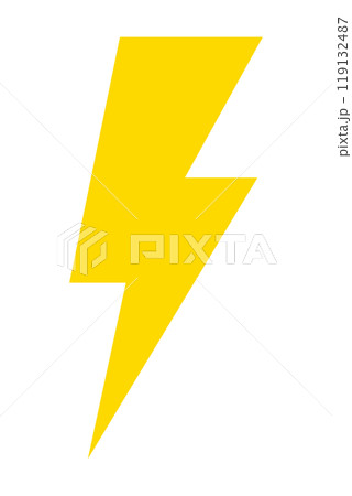 雷　アイコン　単体　ベクター　黄色	 119132487
