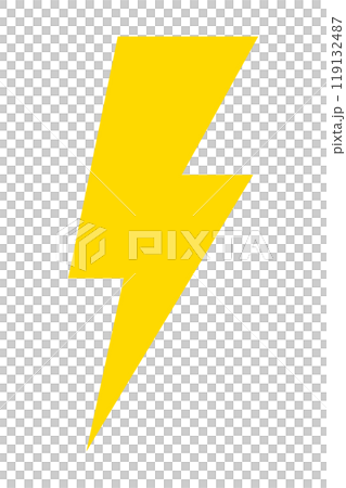 雷　アイコン　単体　ベクター　黄色	 119132487