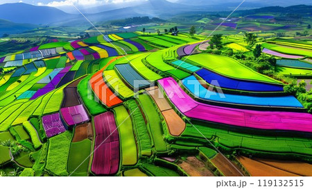 colorful agricultural fields 119132515