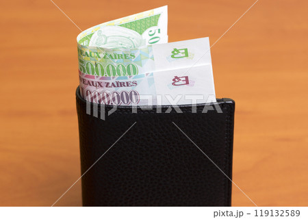 Banknotes of Zaire in the black wallet 119132589