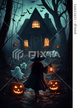 Haunted House on Halloween Night 119133051