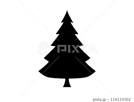 クリスマスツリーのシンプルなイラスト、ベクター素材01 119133502
