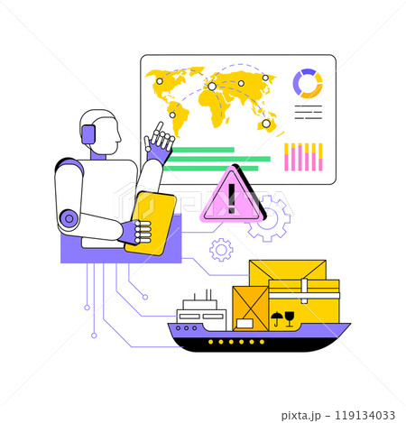Disruption Forecasting with AI abstract concept vector illustration. Disruption Forecasting with AI abstract concept vector illustration. 119134033