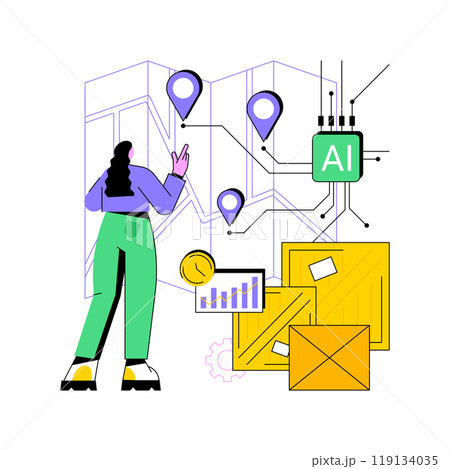 Real-Time Supply Chain Visibility with AI abstract concept vector illustration. Real-Time Supply Chain Visibility with AI abstract concept vector illustration. 119134035