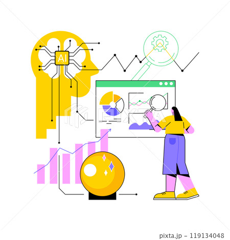 AI-Generated Predictive Insights abstract concept vector illustration. 119134048