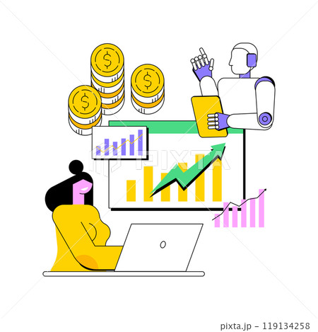 AI-Dynamic Pricing Strategies abstract concept vector illustration. AI-Dynamic Pricing Strategies abstract concept vector illustration. 119134258