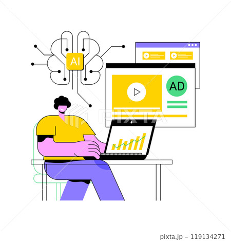 AI-Optimized Programmatic Advertising abstract concept vector illustration. 119134271
