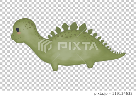 Dinosaur stegosaurus illustration watercolor color children's light and bright for design printing and web use	 119134632