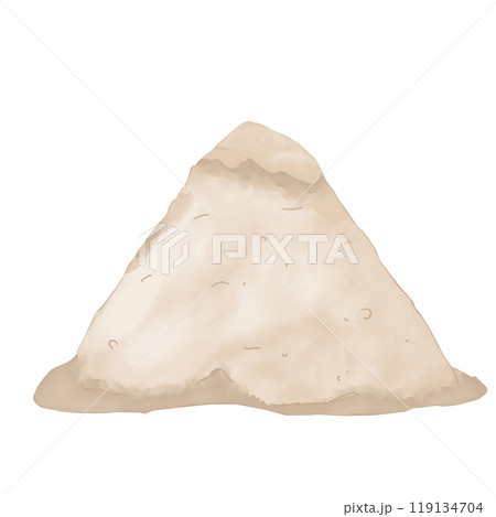 Mountain volcano triangular brown large watercolor digital style illustration color children's light and bright for printing and web use	 119134704
