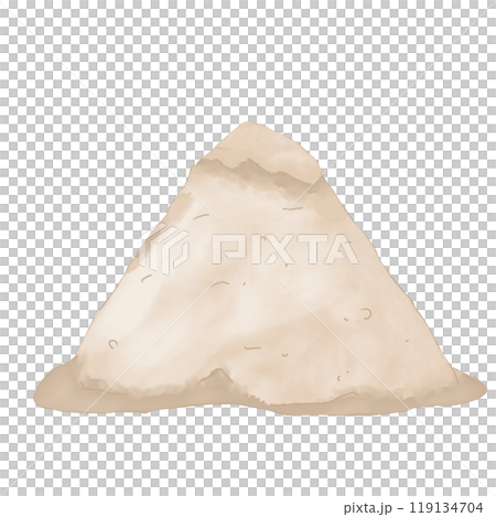 Mountain volcano triangular brown large watercolor digital style illustration color children's light and bright for printing and web use	 119134704