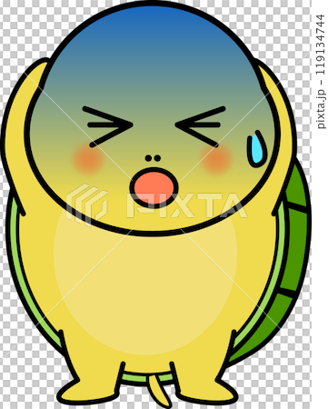 まいった可愛い亀のイラスト まいった可愛い亀のイラスト 119134744