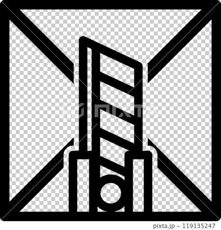 關於如何處理行李的說明的護理標記：“小心刀具” 119135247