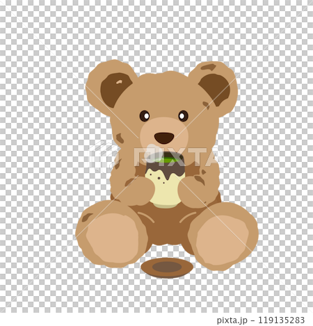 泰迪熊喝綠茶的插圖 119135283