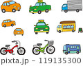 様々な種類の乗り物のイラスト 119135300