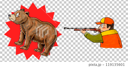 ライフル銃で狩猟されたヒグマ 119135601