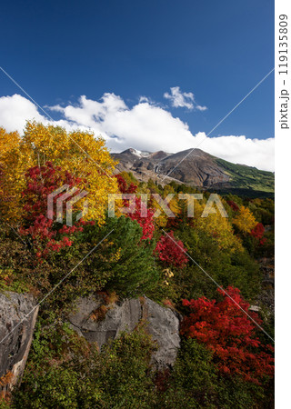 絶景の十勝岳の紅葉 絶景の十勝岳の紅葉 119135809