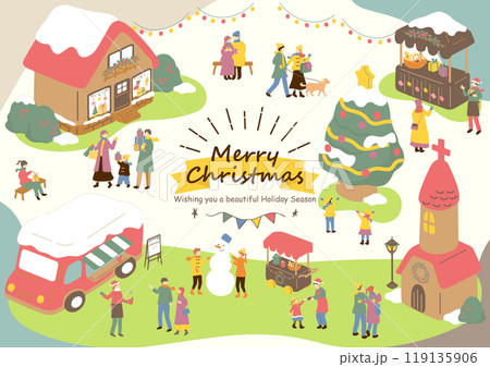 クリスマスを楽しむ人達 119135906