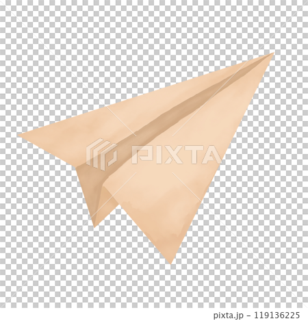 Paper airplane from kraft paper drawing digital watercolor illustration for printing and web	 119136225