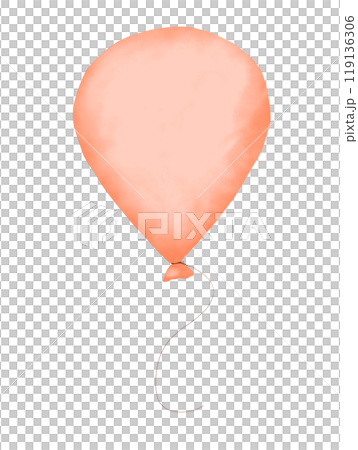 Orange balloon with string watercolor digital illustration for holidays, cards, invitations, posters, banners, printing and web	 119136306