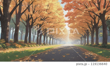 紅葉 イチョウ並木 紅葉 イチョウ並木 119136640