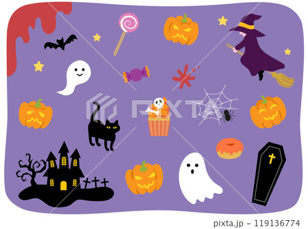 ハロウィンのイラストのセット 119136774