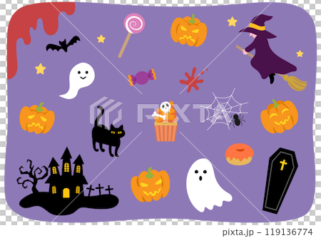 ハロウィンのイラストのセット 119136774