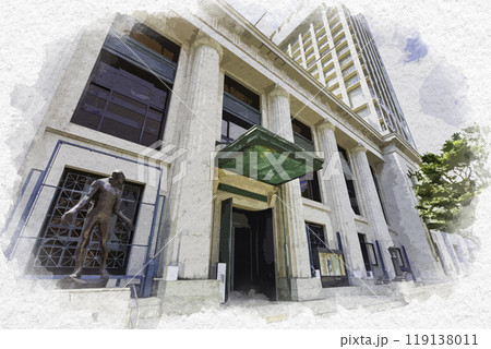 水彩画風 神戸 神戸市立博物館 兵庫県神戸市 水彩画風 神戸 神戸市立博物館 兵庫県神戸市 119138011