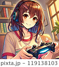 T Vゲームをする女の子「AI生成画像」 119138103