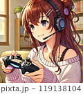 T Vゲームをする女の子「AI生成画像」 119138104