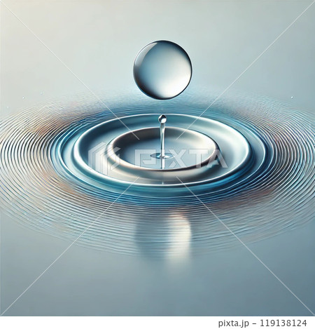 水滴が水面に落下する滴 119138124