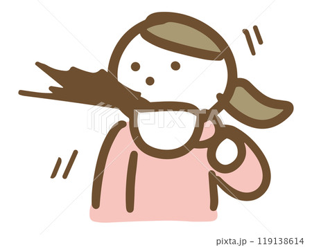 お茶を吹き出す女性のイラスト素材 [119138614] - PIXTA