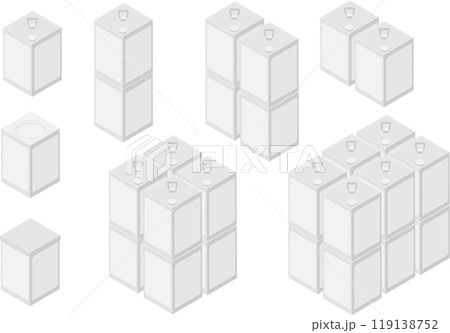 アイソメトリックな一斗缶の素材セット アイソメトリックな一斗缶の素材セット 119138752