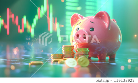 金融貯蓄と市場動向のコンセプト 119138925