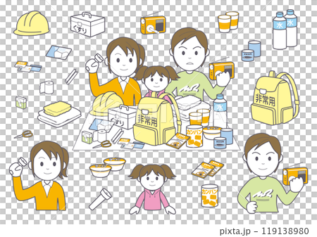 災害に備える家族02 119138980