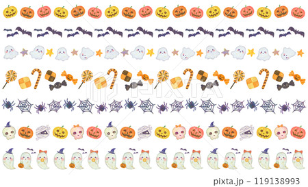 ハロウィンの飾り罫セット 119138993