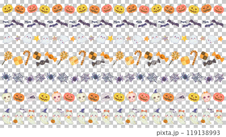 ハロウィンの飾り罫セット 119138993