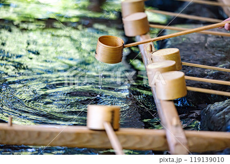 神社参拝　手水舎 119139010