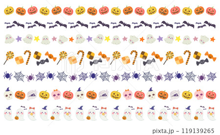 ハロウィンの飾り罫セット ベクター素材 ハロウィンの飾り罫セット ベクター素材 119139265