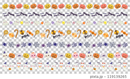 ハロウィンの飾り罫セット ベクター素材 ハロウィンの飾り罫セット ベクター素材 119139265