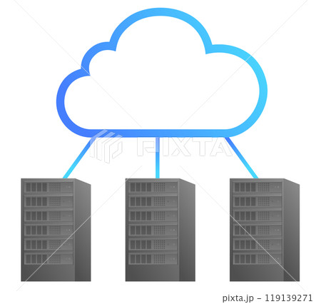 クラウド、データベースのイラスト クラウド、データベースのイラスト 119139271