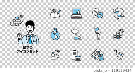 留学　アイコン　セット 119139434