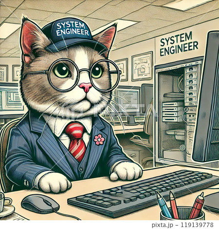 働くネコ PC作業 働くネコ PC作業 119139778
