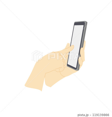 スマホをクリックする手のカラー線少なめイラスト素材1 スマホをクリックする手のカラー線少なめイラスト素材1 119139866